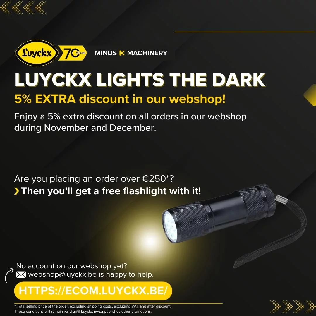 Luyckx lights the dark: 5% extra discount on our webshop + free flashlight*