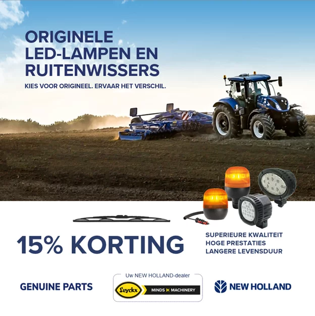 15 % discount on New Holland wiper blades and LED lamps