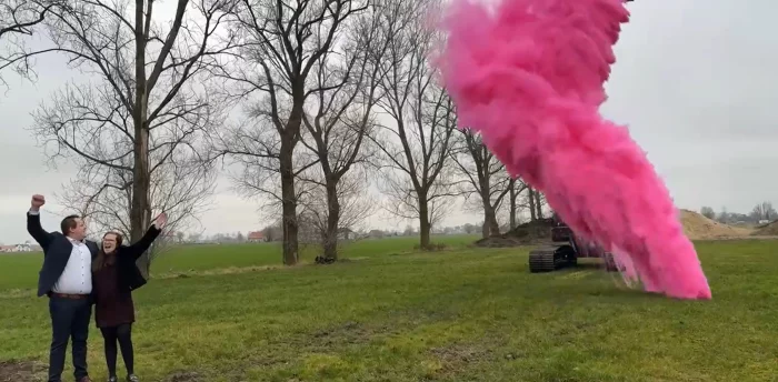 Gender reveal Hitachi ZX210-7 