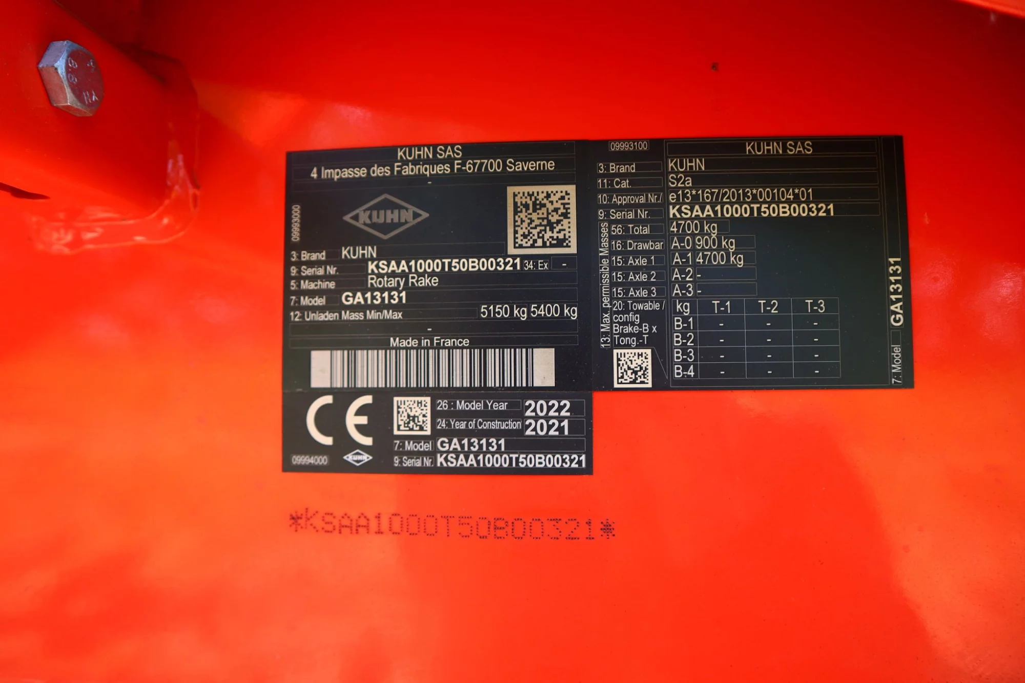 Disponible en stock andaineur à quatre rotors Kuhn GA13131