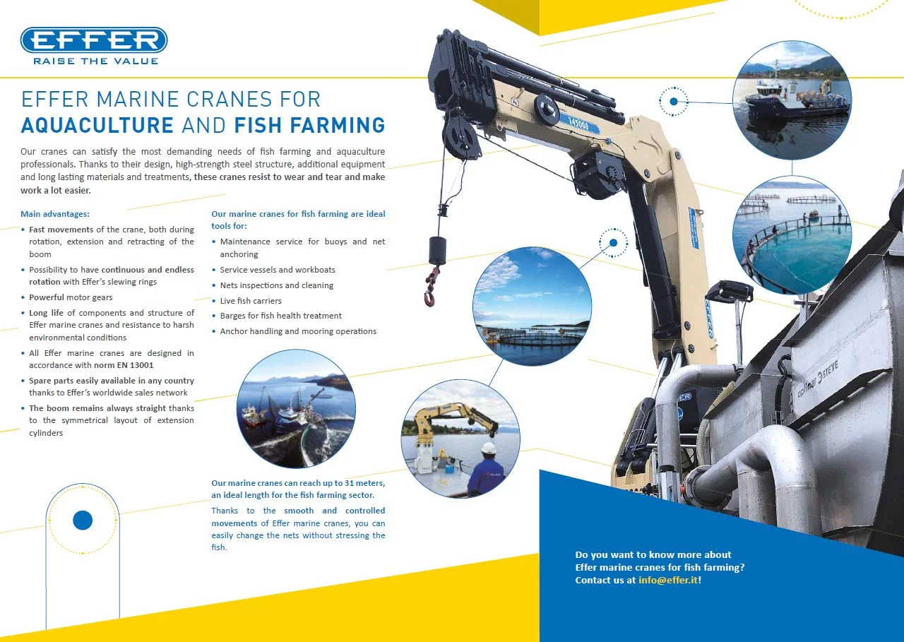 Une nouvelle grue "Marine" pour l'aquaculture et la pisciculture