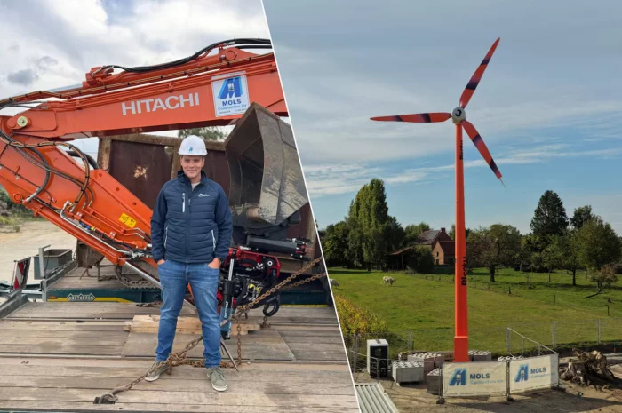 Mols Contractors, basé à Arendonk, introduit la première éolienne mobile dans le secteur belge de la construction
