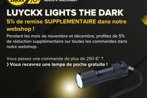 Luyckx lights the dark: 5% extra discount on our webshop + free flashlight*