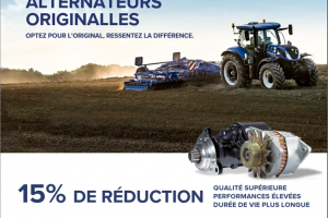 15% de réduction sur les démarreurs et alternateurs New Holland.